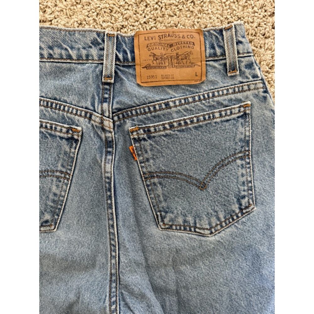 Vintage Levi's 950 Orange Tab Relaxed Fit Tapered Mom Jeans USA 6 Long
